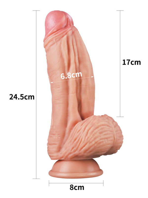 Censan 10 İnç Dual layered Platinum Silicone Cock - Flesh