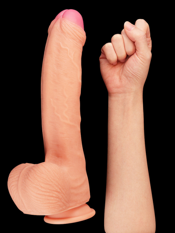 Censan 11 İnç Dual Layer Platinum Silicone Cock