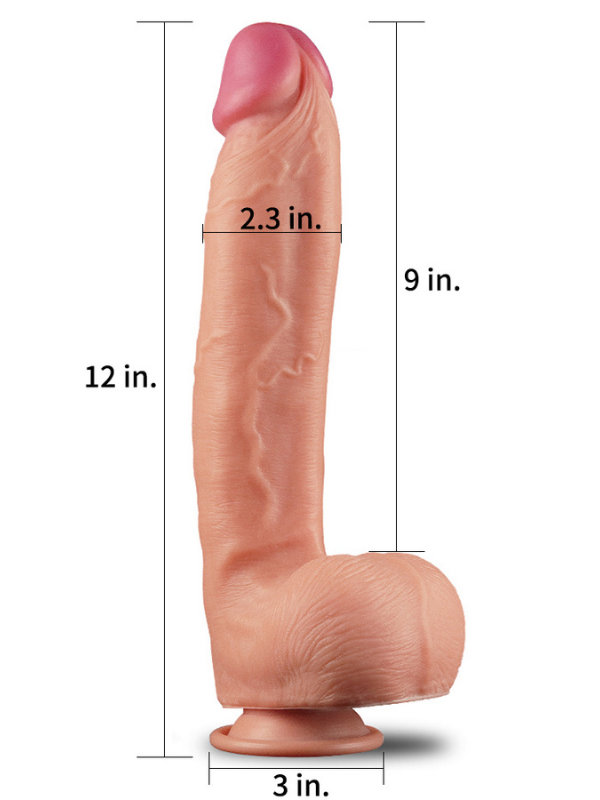Censan 12 İnç Dual Layered Platinum Silicone Cock