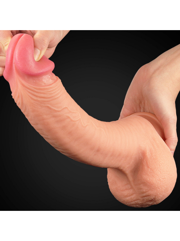 Censan 12 İnç Dual Layered Platinum Silicone Cock Dildo