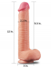 Censan 12 İnç Dual Layered Platinum Silicone Cock Dildo