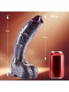 Censan 26 cm Black Giant XXL Gerçekçi Silikon Dildo – Güçlü Vakum Tabanlı, Kalın ve Esnek Tasarım