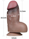 Censan 7.0 İnç Dual Layered Platinum Silicone Cock