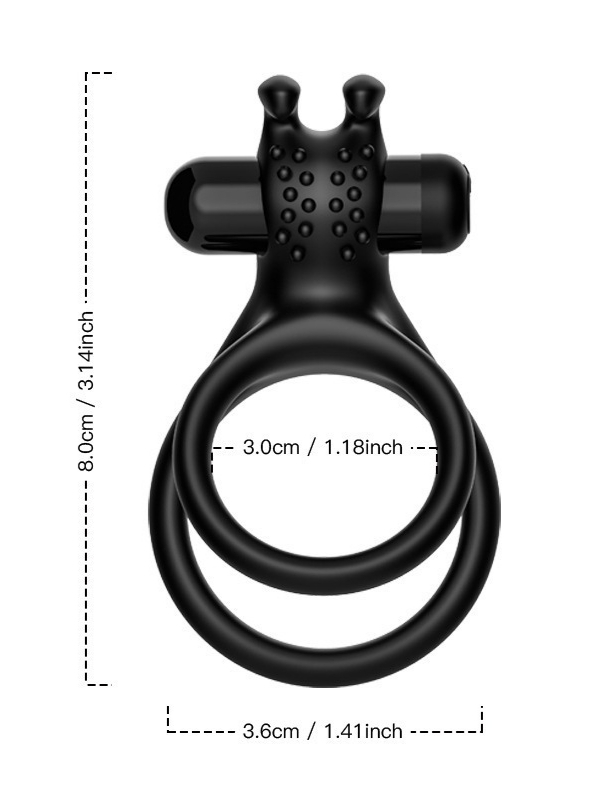 Censan Çift Halkalı Manyetik Şarjlı Penis ve Testis Halkası – Klitoris Uyarıcılı, Suya Dayanıklı, Çiftler İçin Tasarlanmış Titreşimli Model