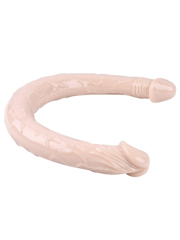 Censan Çift Taraflı Esnek Dildo 40 cm – Gerçekçi Dokulu Ten Renk