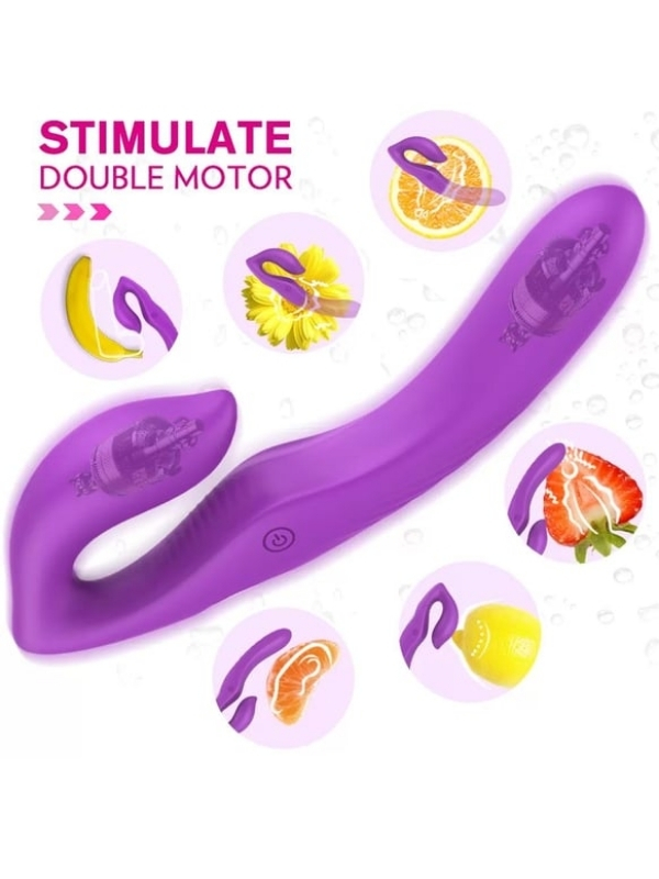 Censan Çift Titreşim Motorlu Strapless Giyilebilir Çift Taraflı Vibratör – 180° Bükülebilir, IPX7 Su Geçirmez