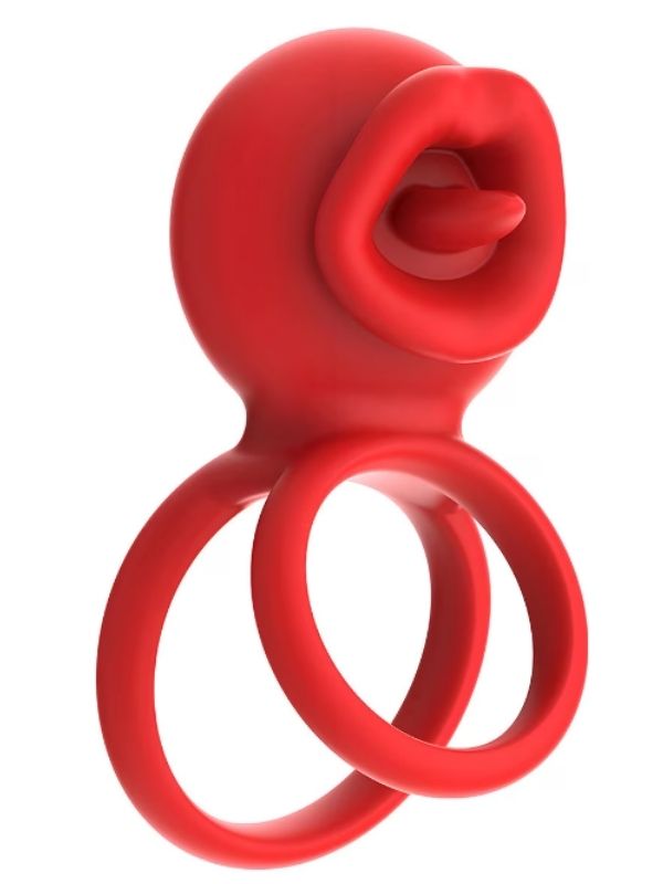 Censan G-Noktası Uyarımlı Dönen (swing) Haraketli Dilli Titreşimli Penis Halkası – Çift Yönlü Zevk