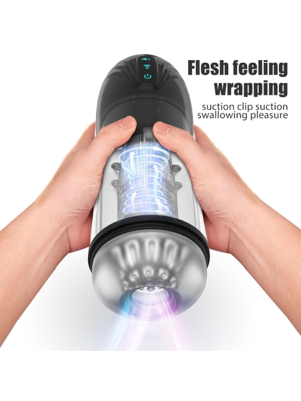 Censan İnleme Sesli ve Titreşimli Otomatik Modern Suni Vajina Mastürbatör – 7 Modlu Dönebilen, USB Şarjlı