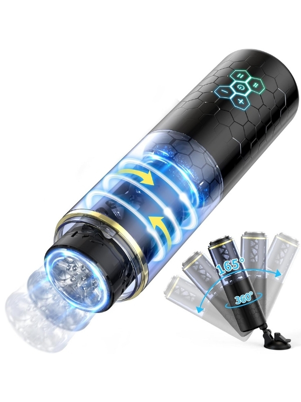 Censan Kablosuz Elleri Serbest Bırakan Erkek Mastürbatörü – 10 Otomatik İleri Geri ve Dönen Mod, Ayarlanabilir Vantuz Taban, 3D Dokulu İç Kılıf