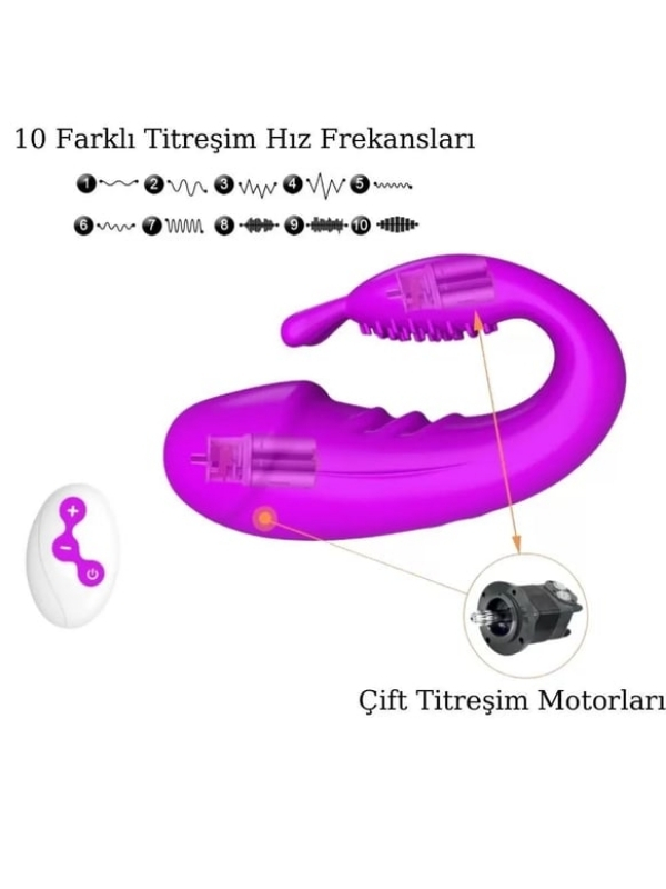 Censan Kablosuz Kumandalı Şarjlı 2 in 1 Giyilebilir Rabbit Mini Vibratör