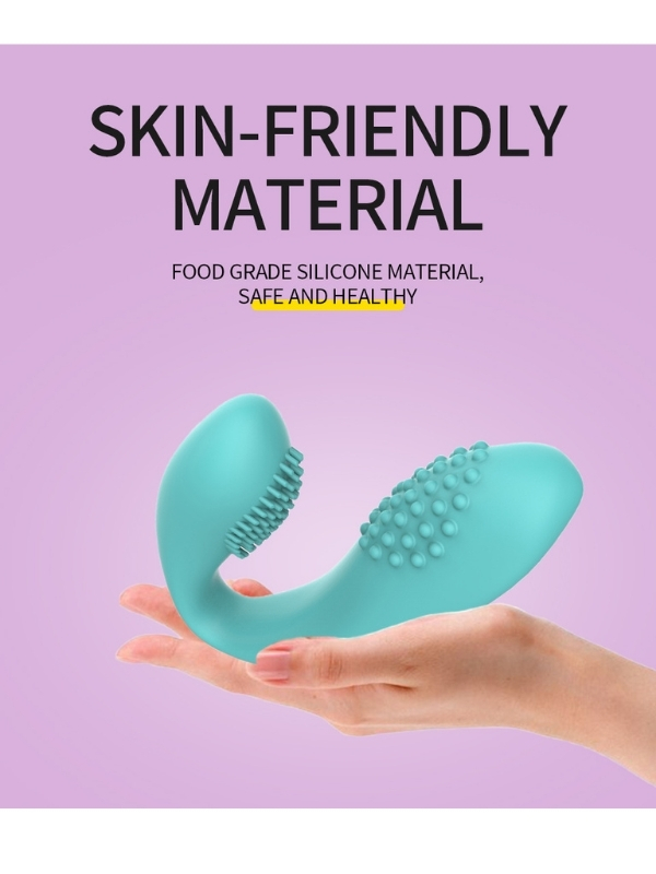 Censan Kablosuz Kumandalı Tırtıklı Klitoris ve G-Spot Uyarıcı 2 in 1 Çift C Vibratör