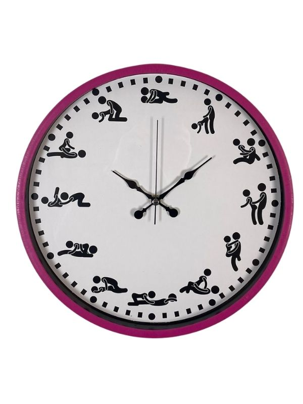 Censan Kamasutra Temalı (Pozizyonlu) Duvar Saati Pembe