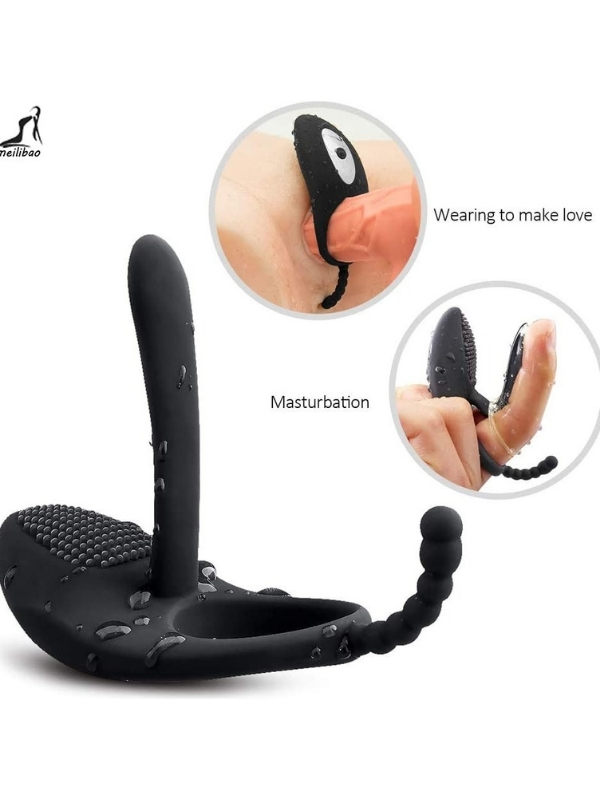 Censan Love Glow Love Desire 3’ü 1 Arada Klitoris, Anal ve Vajinal Uyarıcı – Titreşimli Testis ve Penis Halkası