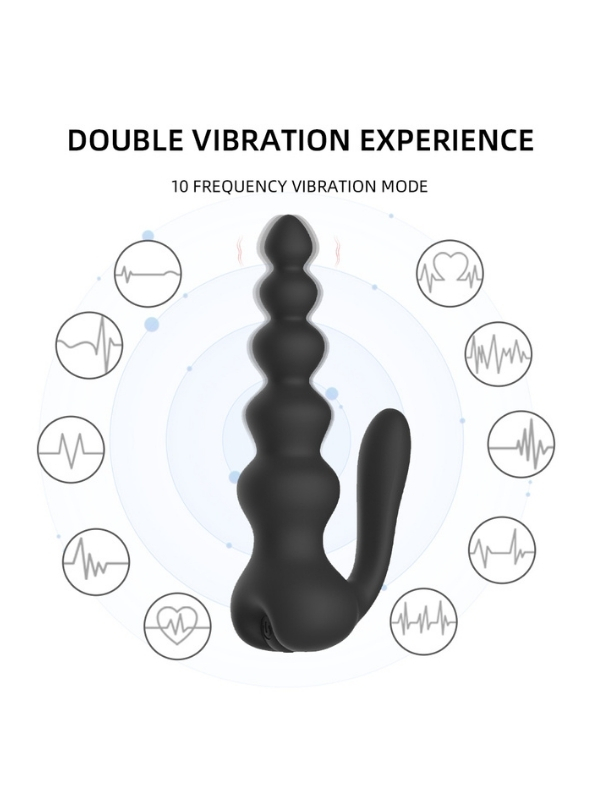 Censan Neue 10 Fonksiyonlu Titreşimli Anal Boncuklu Plug – Kablosuz Kumandalı