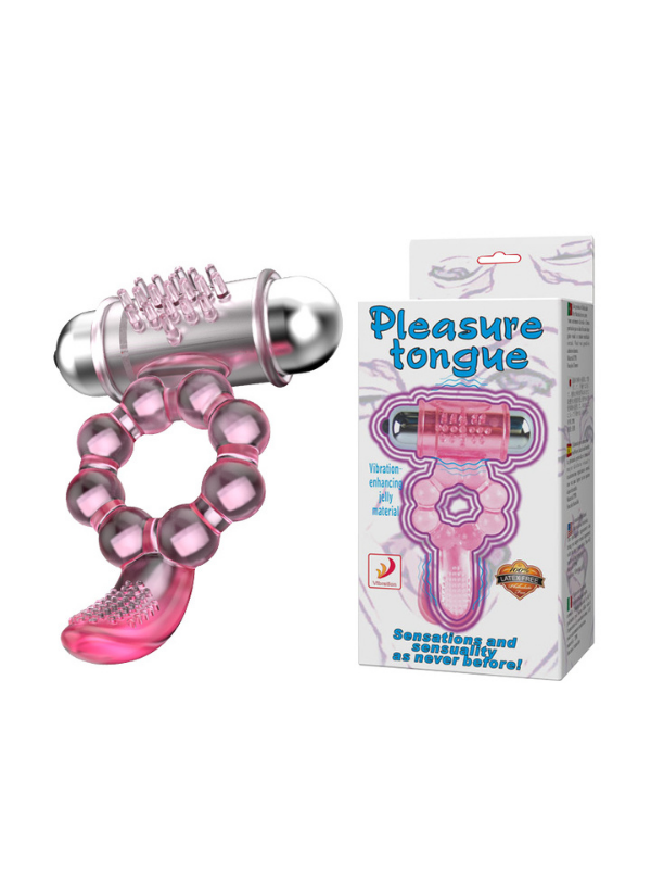 Censan Plasure Tongue Titreşimli Klitoris Uyarıcılı Şeffaf Penis Kılıfı