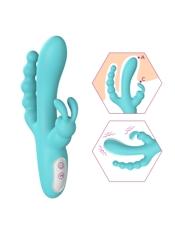 Censan S-Hande 3'ü 1 Arada Tavşan Vibratör – Mavi