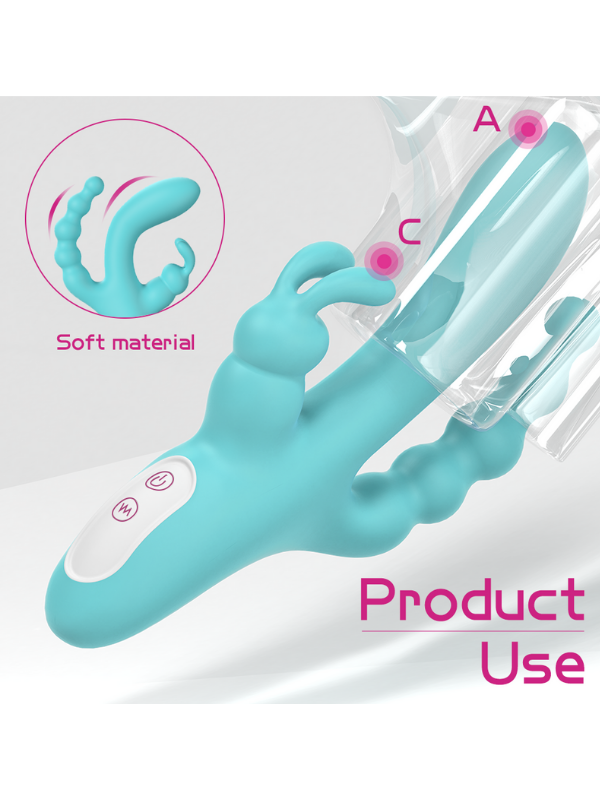 Censan S-Hande 3'ü 1 Arada Tavşan Vibratör – Mavi