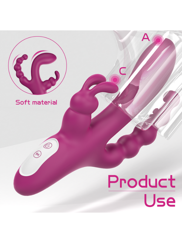 Censan S-Hande 3'ü 1 Arada Tavşan Vibratör – Mor