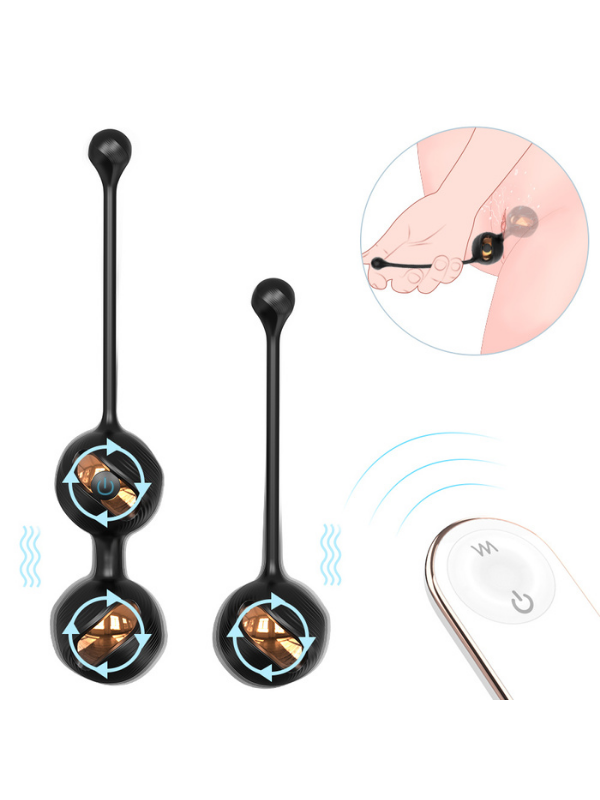 Censan S-Hande Gem Şarjlı Ağırlıklı Güçlü Titreşimli Vajina Kas Geliştirici Kegel Egzersiz Vajinal Topları