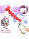 Censan Telefon Kontrollü Haley Rose Pulled Beads Anal Plug – Kırmızı
