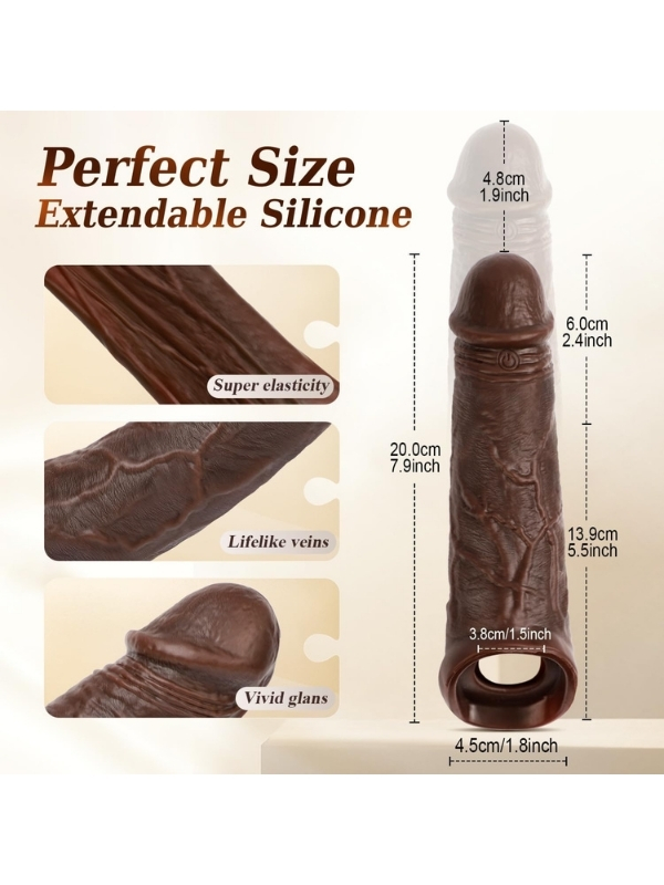 Censan Telefon Kontrollü Melez Renkte Titreşimli Penis Kılıfı