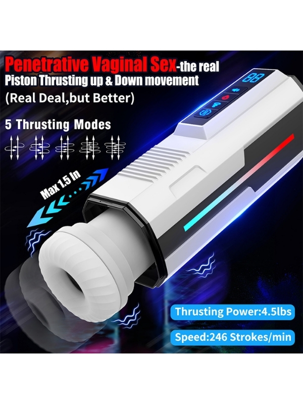 Censan Traveler 2 Generation – Isıtmalı, İnleme Sesli, İleri Geri Hareketli, Emiş ve Titreşimli Otomatik Mastürbatör