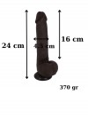 Censan Ultra Gerçekçi 24 Cm Brown Melez Kıkırdaklı Dildo