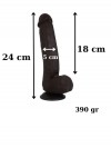 Censan Ultra Gerçekçi 24 Cm Model2 Brown Melez Kıkırdaklı Dildo