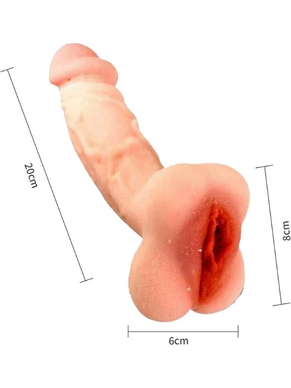 Censan Vajina Girişli Dolgulu Realistik Penis Kılıfı Mastürbatör 20CM