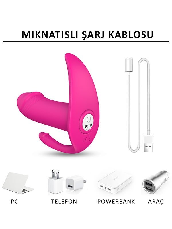 Didi G-Noktası ve Klitoris Emiş Özellikli Kumandalı Vibratör