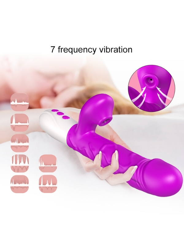 FoxShow İleri-Geri, Klitoris Emiş ve Çift Motorlu Titreşim Özellikli Premium Vibratör