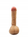 Gerçekçi Testisli Melez Dildo Eğik 18 cm