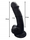 Gerçekçi Testisli Siyah Dildo 19 cm