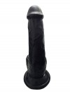 Gerçekçi Testisli Siyah Dildo 19 cm