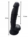 Gerçekçi Testisli Siyah Dildo 20 cm