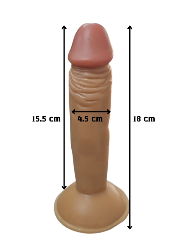 Gerçekçi Testissiz Melez Dildo 18 cm