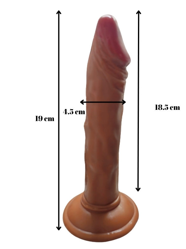 Gerçekçi Testissiz Melez Dildo 21 cm