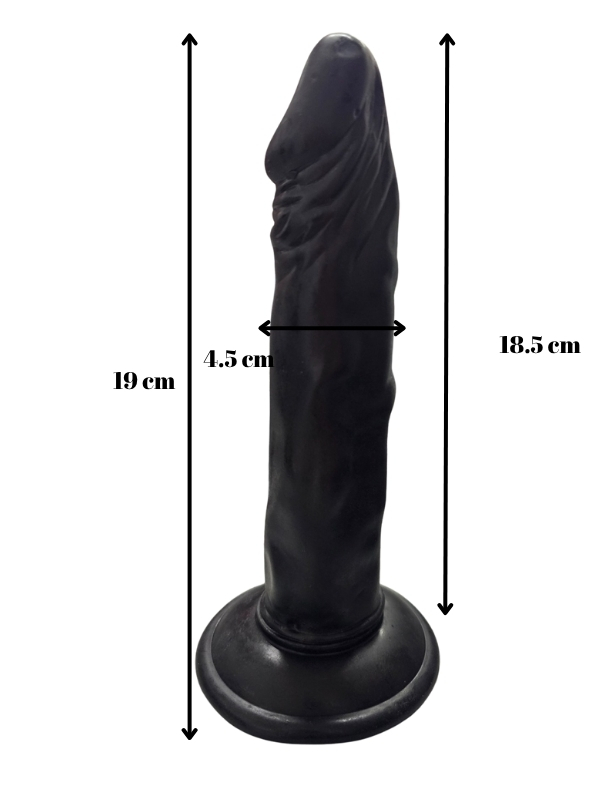 Gerçekçi Testissiz Siyah Dildo 21 cm