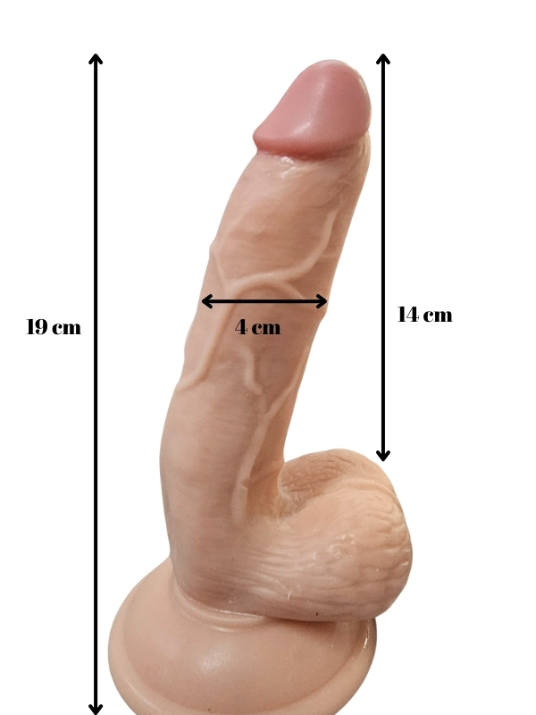 Gerçekci Titreşimli Kumandalı Realistik Vantuzlu Vibratör 19 cm