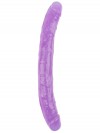 Hi-Rubber Şeffaf Jel Çift Taraflı Dildo - 32.5cm Mor
