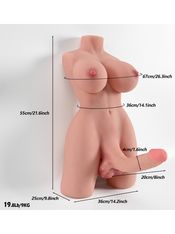 L-Join Gerçekçi 9 Kg Yarım Vücut Trans Vajina Penis Mastürbatör