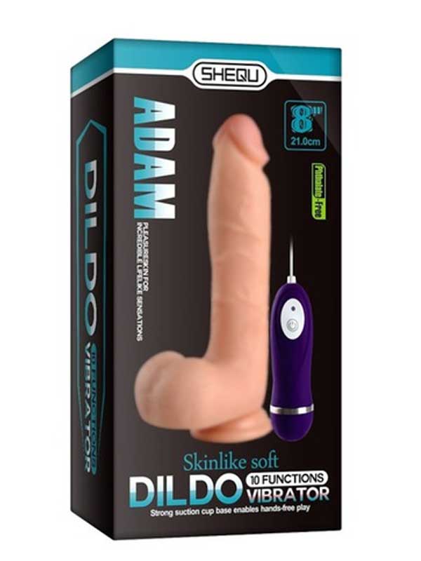 Shequ Adam Vibrating Realistik Vantuzlu Titreşimli Dildo 21 cm